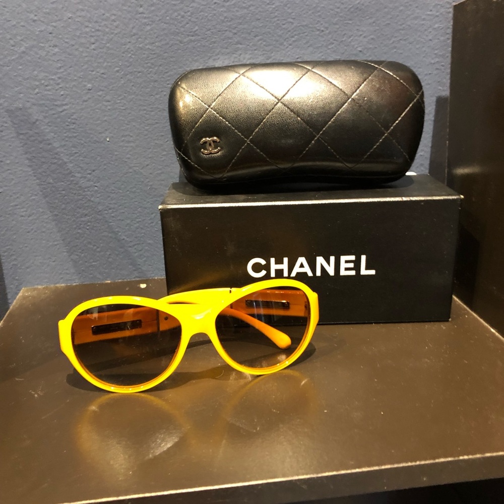 Authentic Chanel Yellow Sunglasses 😎